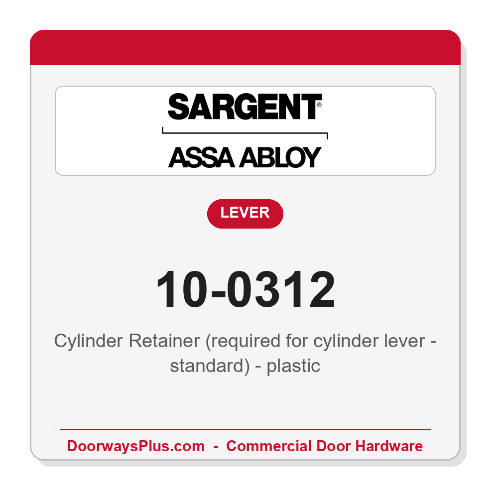 Sargent 10-0312 Cylinder Retainer (required for cylinder lever - standard) - plastic - Pack of 5