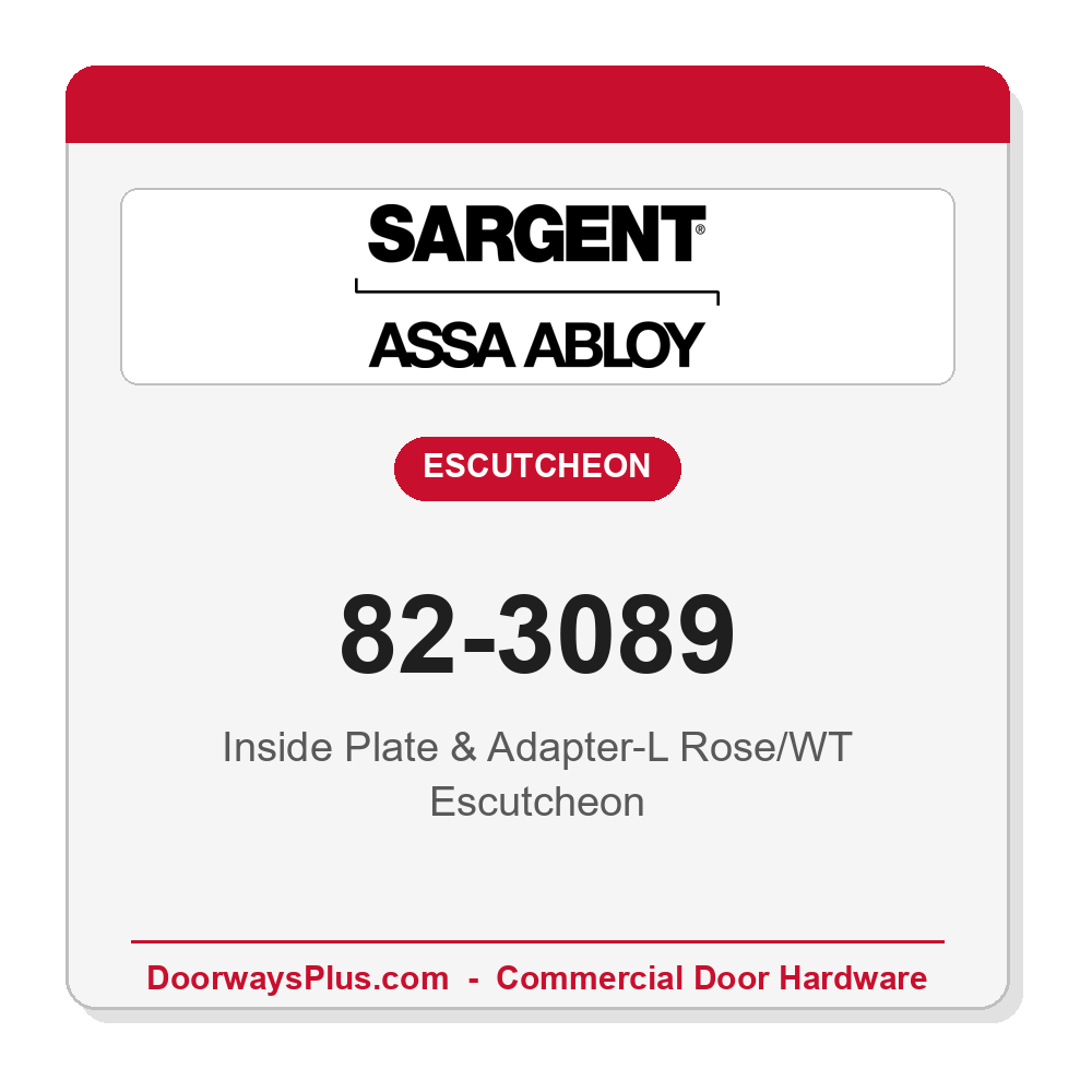 Sargent 82-3089 Inside Plate & Adapter-L Rose/WT Escutcheon