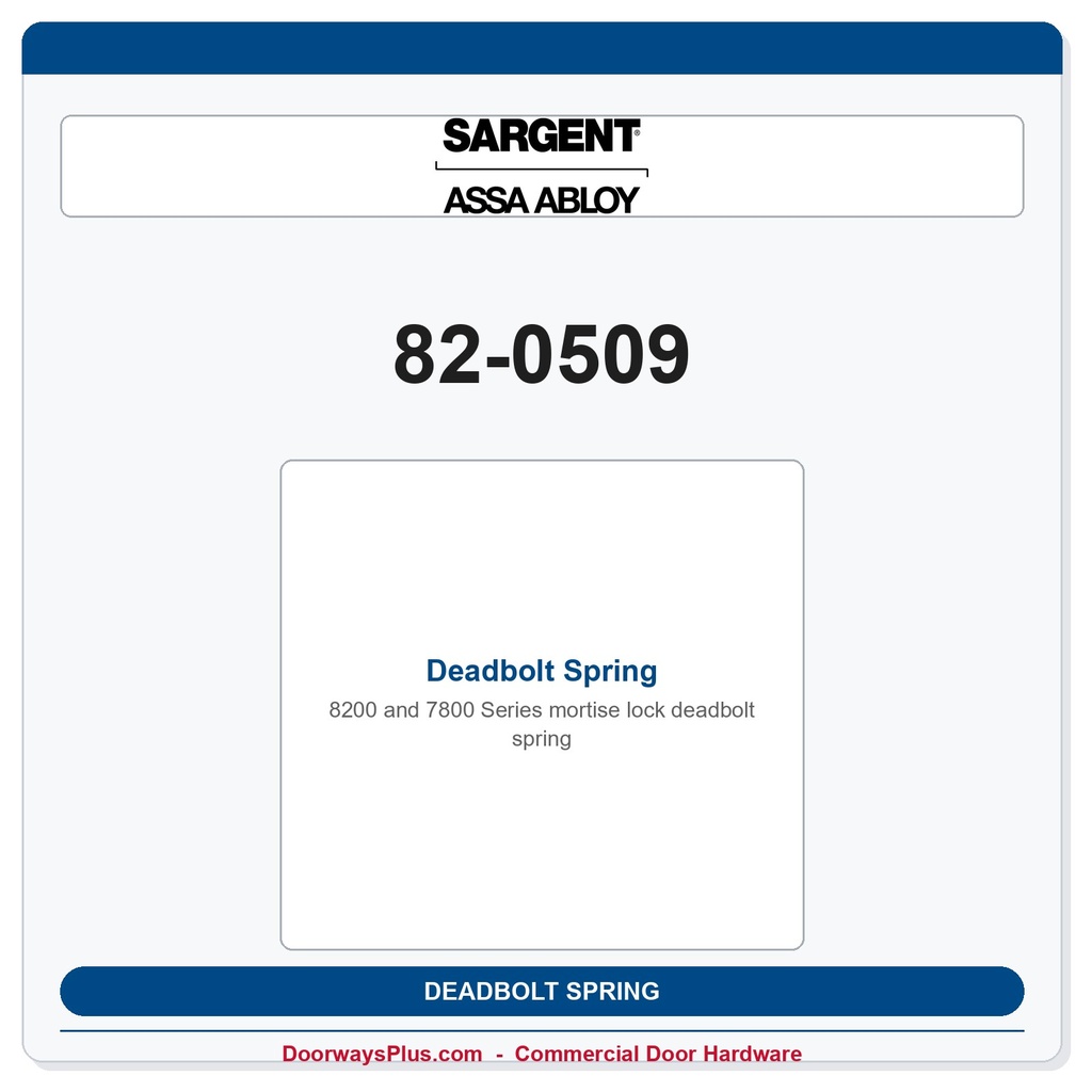 Sargent 82-0509 Deadbolt Spring