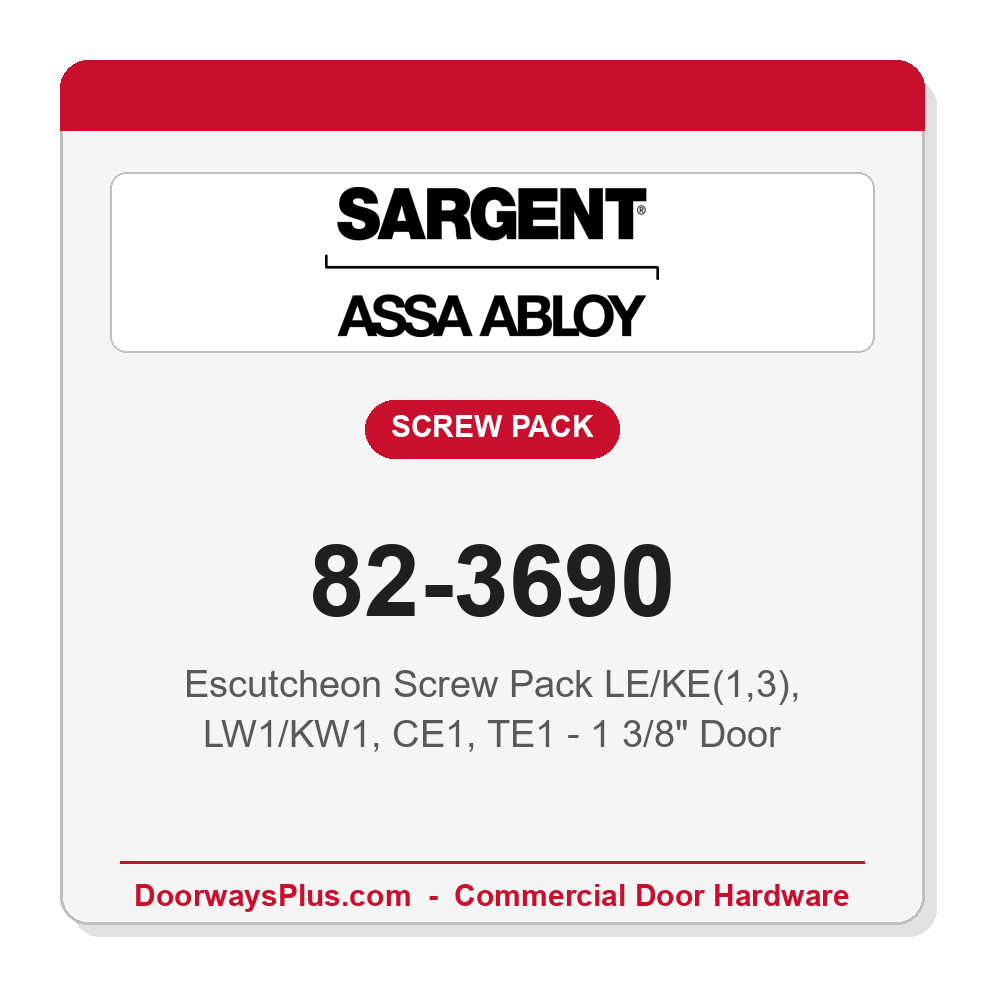 Sargent 82-3690 Escutcheon Screw Pack LE/KE(1,3), LW1/KW1, CE1, TE1 - 1 3/8" Door