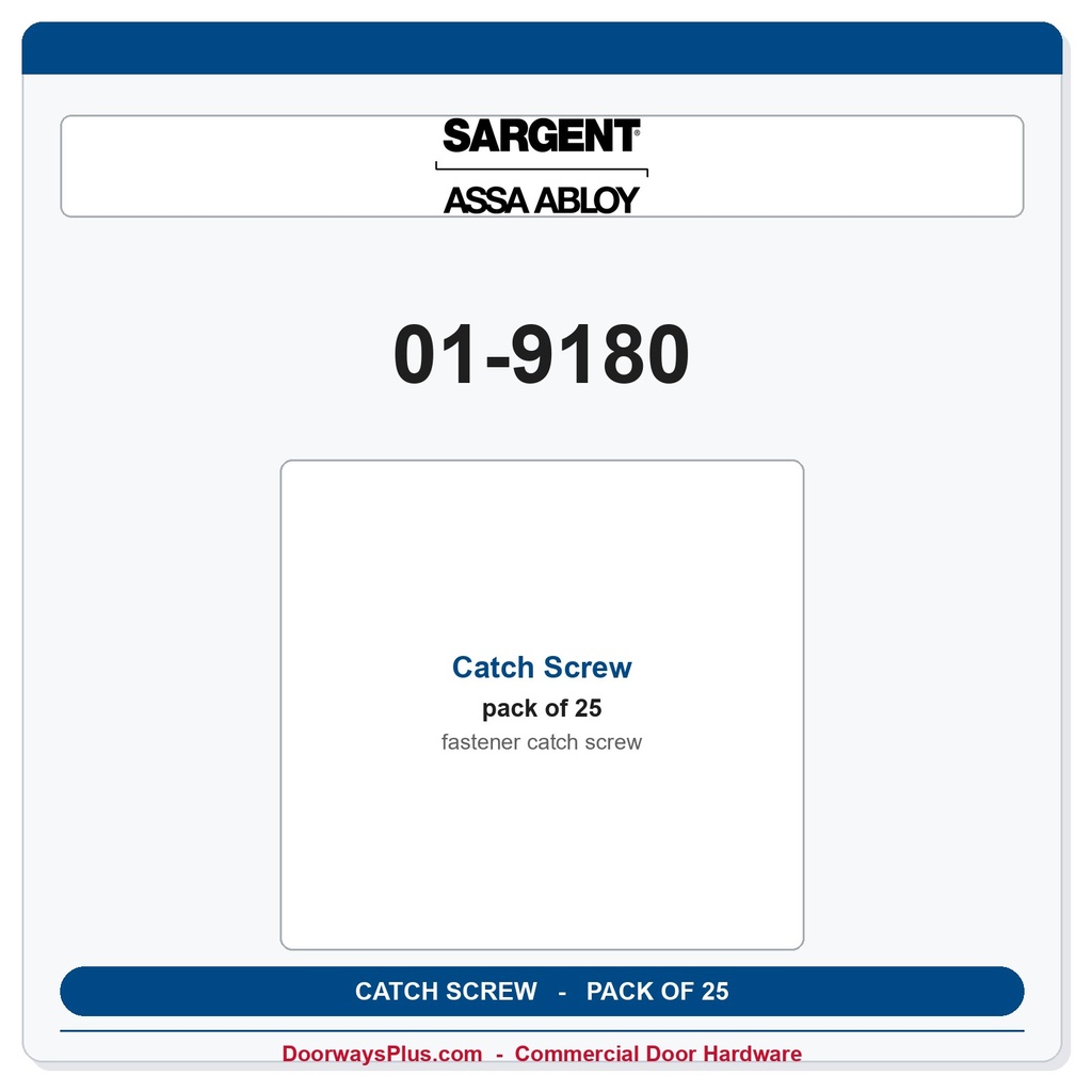 Sargent 01-9180 Catch Screw - Pack of 25
