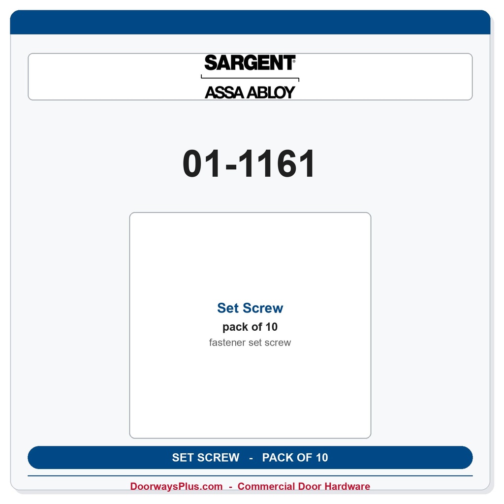 Sargent 01-1161 Set Screw - Pack of 10