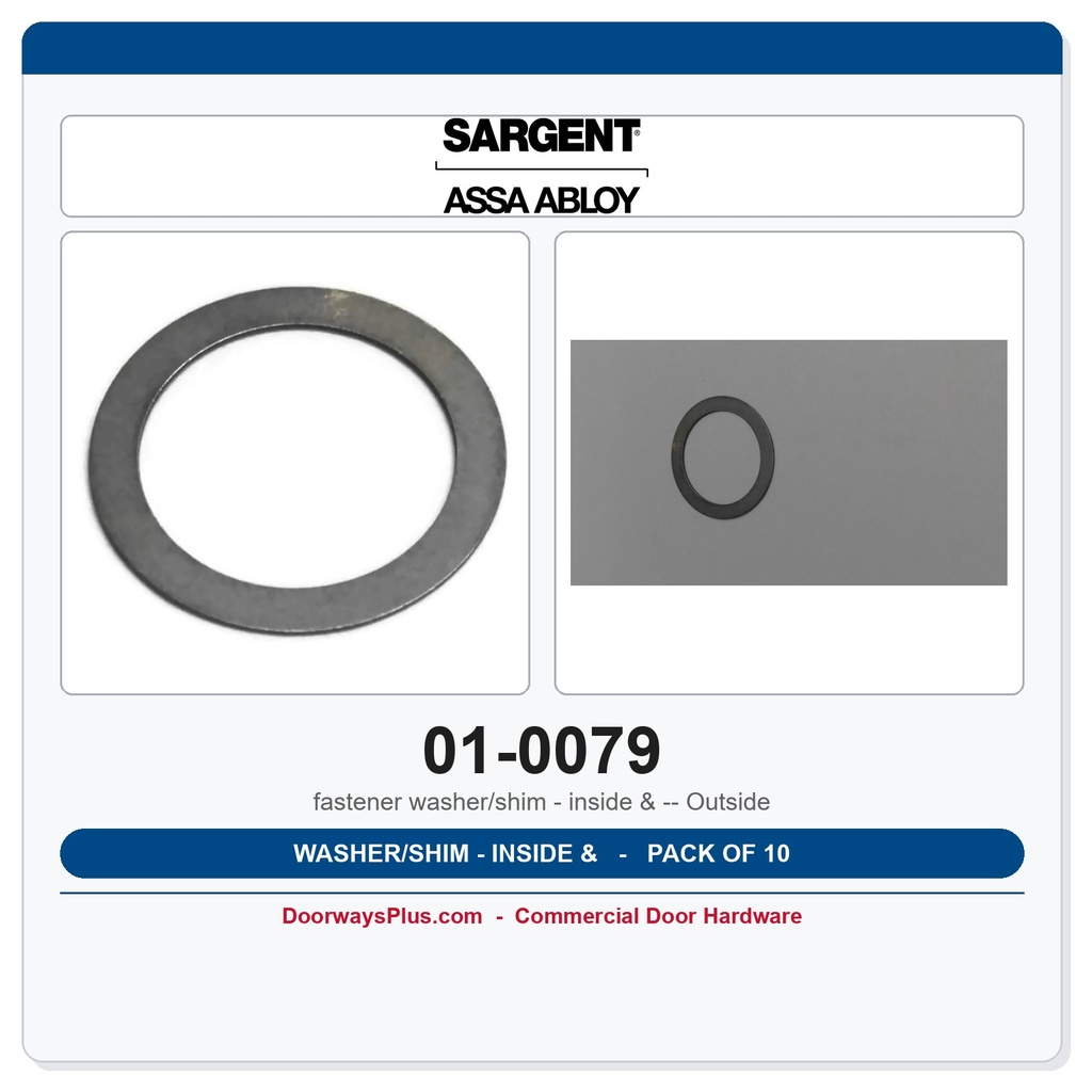 Sargent 01-0079 Washer/Shim - Inside & Outside - Pack of 10