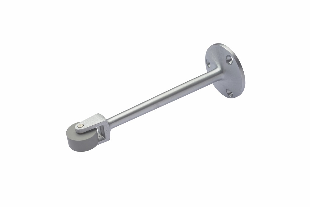 Rockwood 456L Straight Roller Stop | 6-1/4" Long Reach | US26D Satin Chrome
