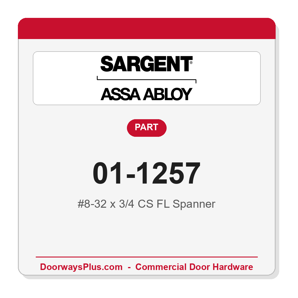 Sargent 01-1257 #8-32 x 3/4 CS FL Spanner