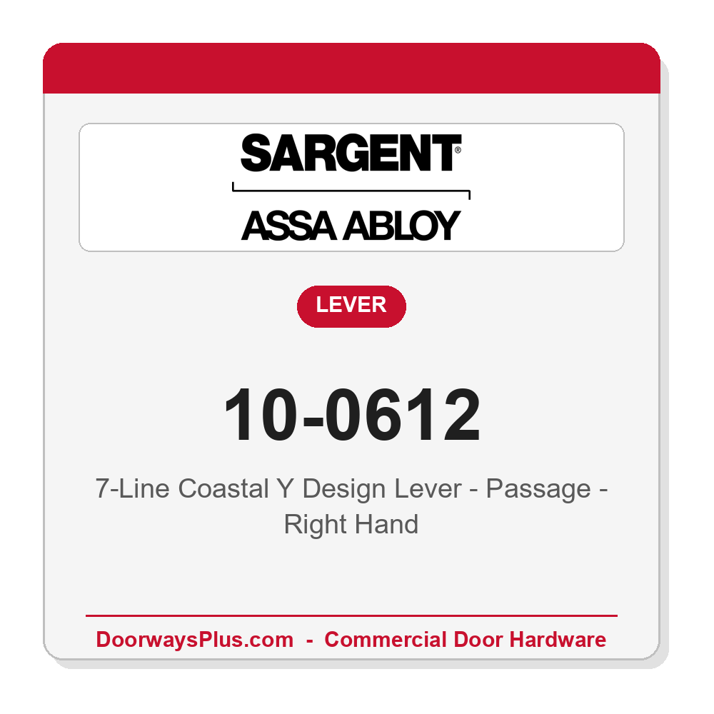 Sargent 10-0612 7-Line Coastal Y Design Lever - Passage - Right Hand