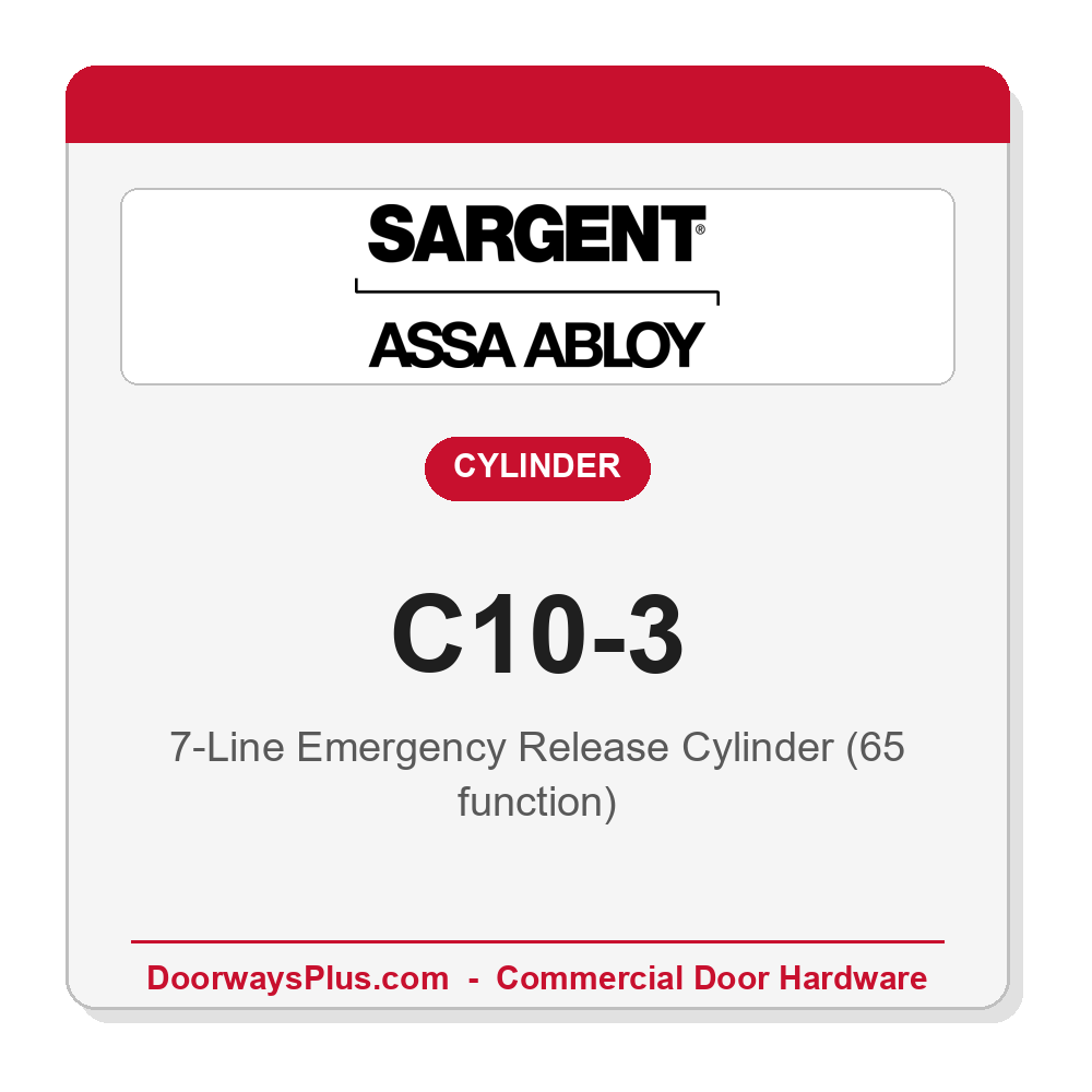 Sargent C10-3 7-Line Emergency Release Cylinder (65 function)