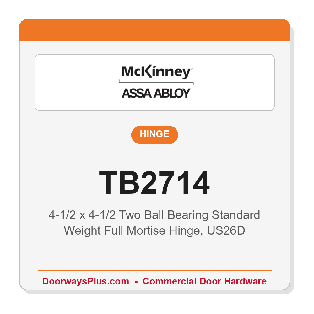 McKinney TB2714 4-1/2x4-1/2 Two Ball Bearing Standard Weight Hinge | Full Mortise