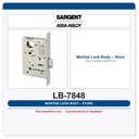 Sargent LB-7848 Mortise Lock Body – Store Door Function ANSI F25 | 7800 Series