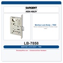 Sargent LB-7858 Mortise Lock Body – 7800 Series Institutional Privacy Function (Case Only)