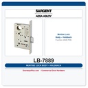 Sargent LB-7889 Mortise Lock Body – Holdback Function (ANSI F06) | 7800 Series