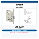 Sargent LB-8227 Mortise Lock Body – 8200 Series Closet/Storeroom Function, Case Only