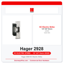 Hager 2928 SC Electric Strike | Field-Select Fail Safe/Secure, 1/2"-3/4" Latch, 12/24V, US32D