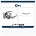 PDQ GP148 BSN Classroom Lockset – Grade 2, ANSI F84, UL Fire Rated