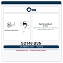 PDQ SD148 BSN Grade 2 Classroom Cylindrical Lockset – ANSI F84 | ADA Lever