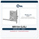PDQ MR154 OJSJ Mortise Lockset | Grade 1 Entrance Function, US32D Satin Stainless