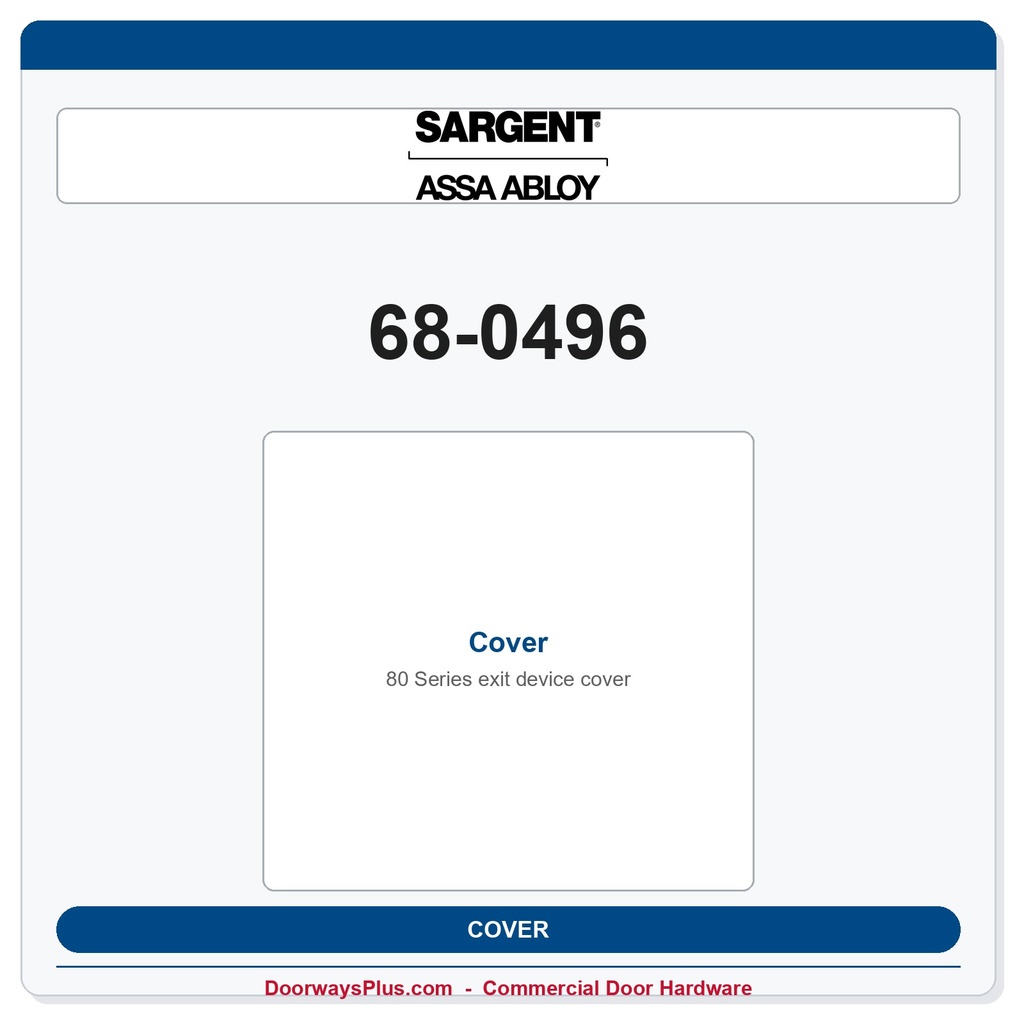 Sargent 68-0496 Cover