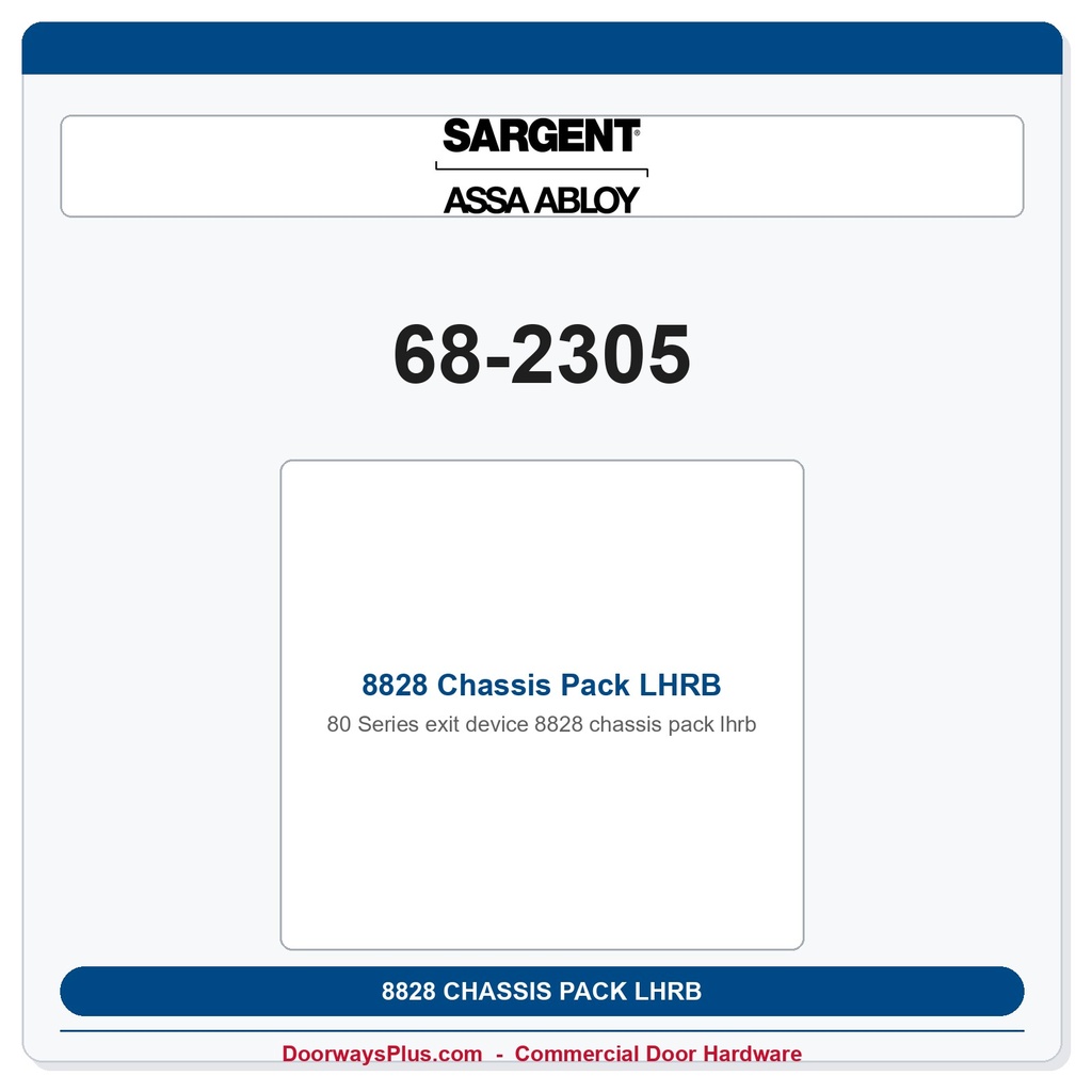 Sargent 68-2305 8828 Chassis Pack LHRB