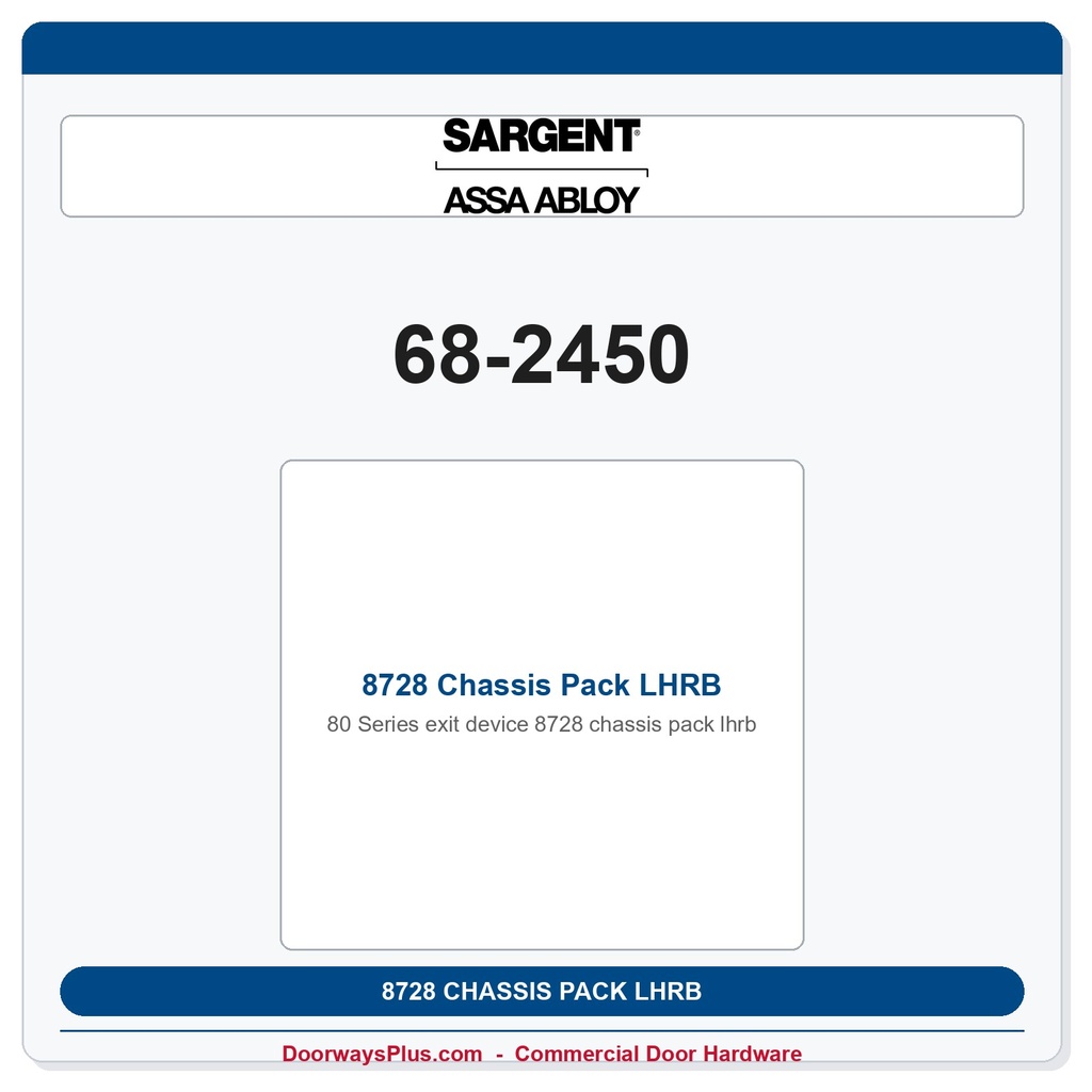 Sargent 68-2450 8728 Chassis Pack LHRB