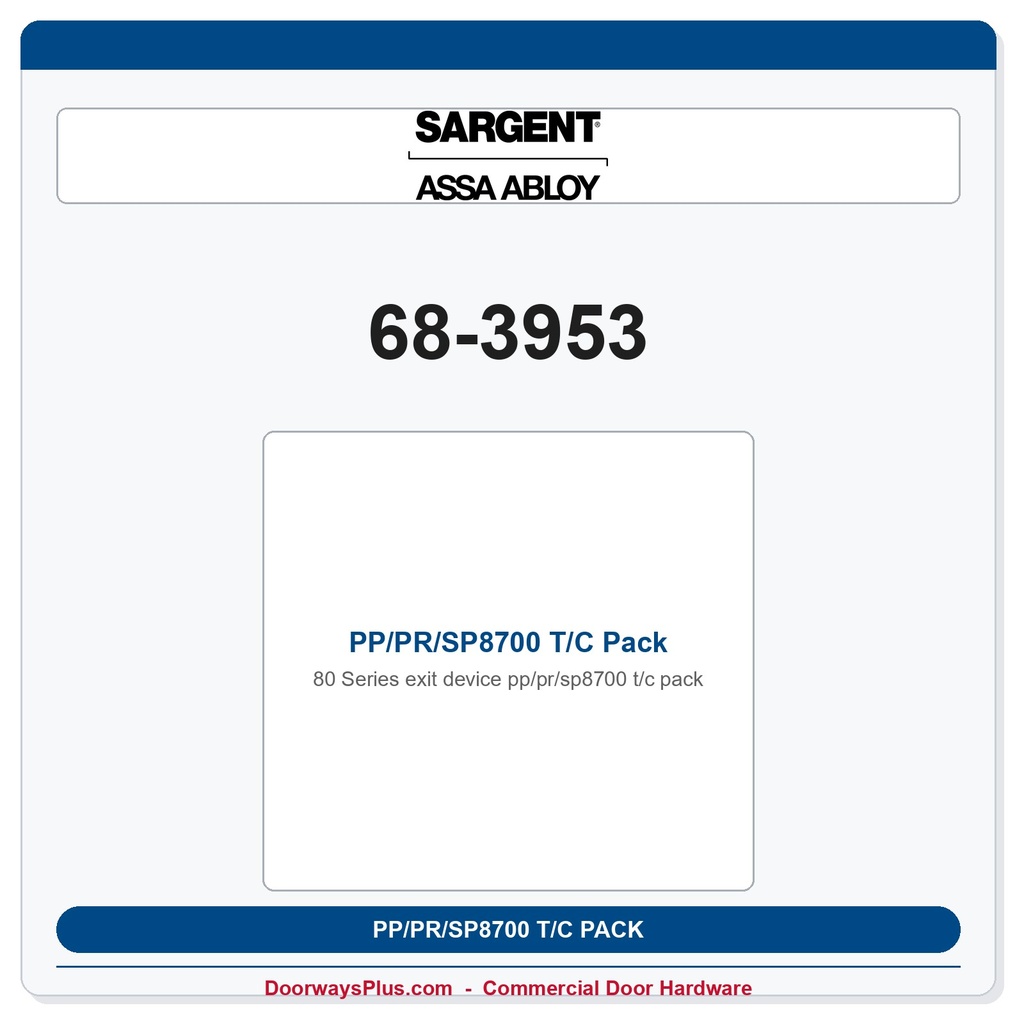 Sargent 68-3953 PP/PR/SP8700 T/C Pack