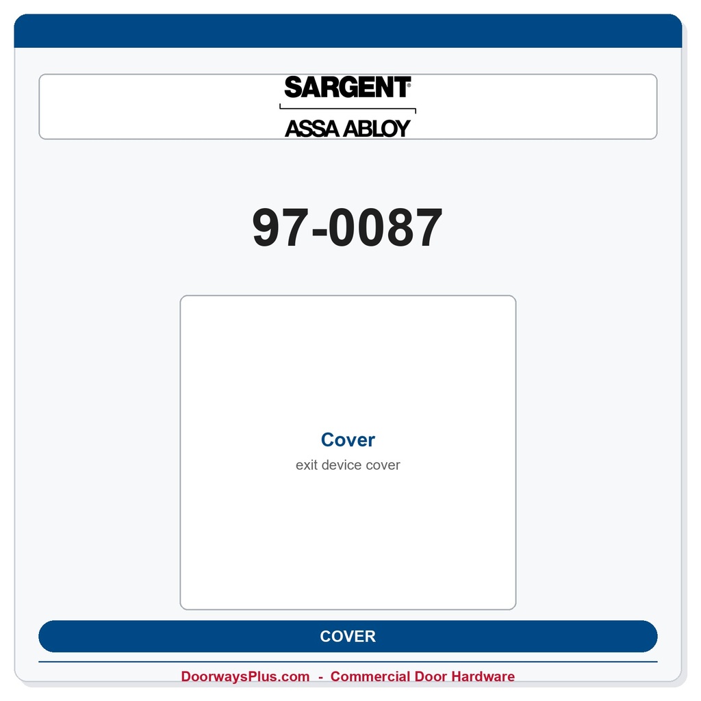 Sargent 97-0087 Cover