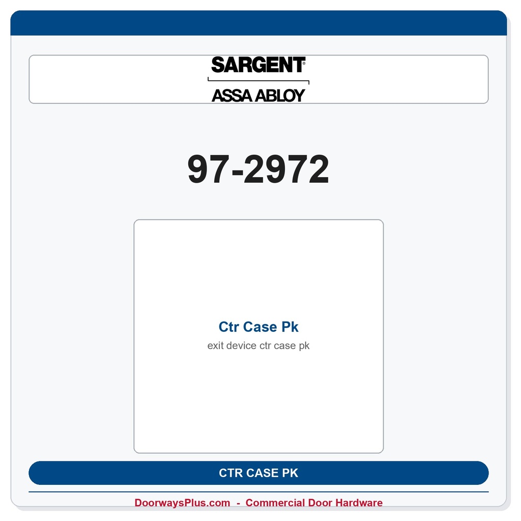 Sargent 97-2972 Ctr Case Pk