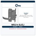 PDQ MR214 BJEJ Grade 1 Double Cylinder Mortise Deadbolt with Dummy Trim – US32D Satin Stainless