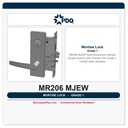 PDQ MR206 MJEW Wide Escutcheon Mortise Double Dummy with Chassis Trim – Grade 1, US32D Satin Stainless