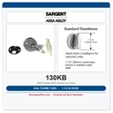 Sargent 130KB ADA Thumb Turn Lever for 8200 Series Mortise Locks