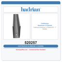 Hadrian 520257 Continuous Aluminum U-Channel 55" — 1" Partition