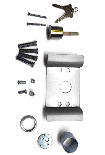 PDQ 4P03 Night Latch Exit Device Outside Trim – Keyed Finger Grip Pull, US32D