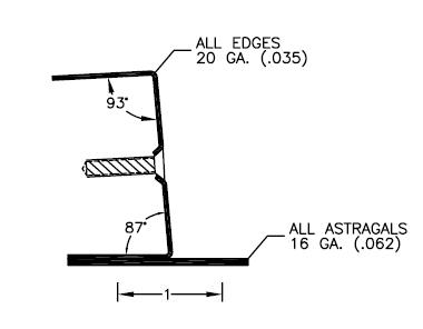 All Metal Stamping 210 83 1/4 inch Steel Astragal