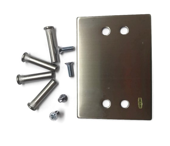 PDQ 4P01 Rim Exit Device Blank Plate Trim – Stainless Steel Exit Only (ANSI 01)