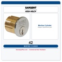 Sargent 42 Mortise Cylinder | 40 Series | LA Keyway | 1-1/4" | US26D