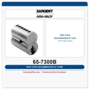 Sargent 65-7300B SFIC 6-Pin Uncombinated IC Core US15 Satin Nickel