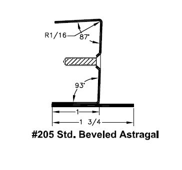 All Metal Stamping 205 Steel Astragal 83-1/4" – Door Pair Seal