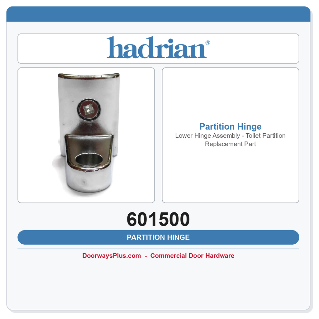 Hadrian 601500 Lower Hinge Assembly — Toilet Partition Replacement Part