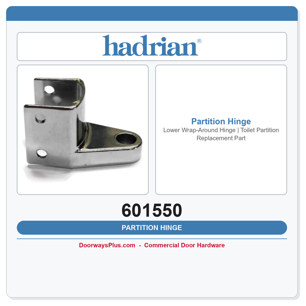Hadrian 601550 Lower Wrap-Around Hinge | Toilet Partition Replacement Part