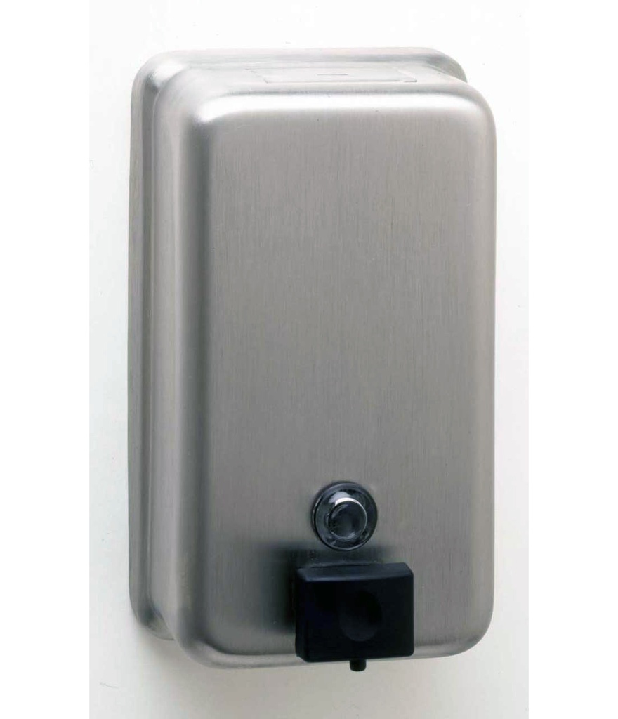 Bobrick B-2111 Surface Mounted Stainless Steel Soap Dispenser – 40 oz Commercial