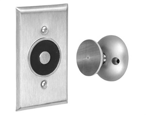 ABH 2400 Flush Wall Magnetic Door Release – US28 Satin Aluminum | Tri-Voltage, UL Listed