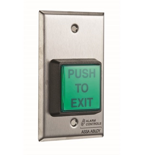 Alarm Controls TS-2 Illuminated RTE Push Button, Green, UL Listed
