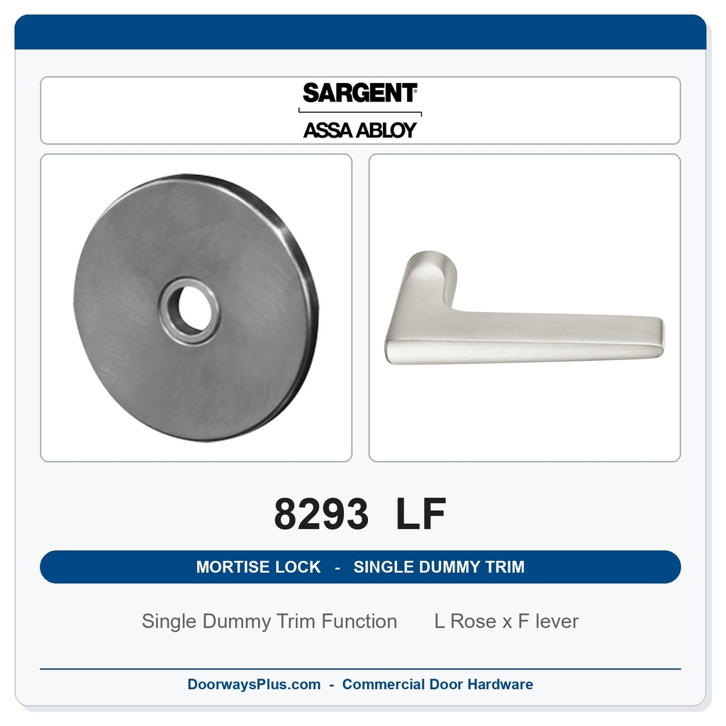 Sargent 8293 LF Trim Mortise Single Dummy Trim | Grade 1 Commercial