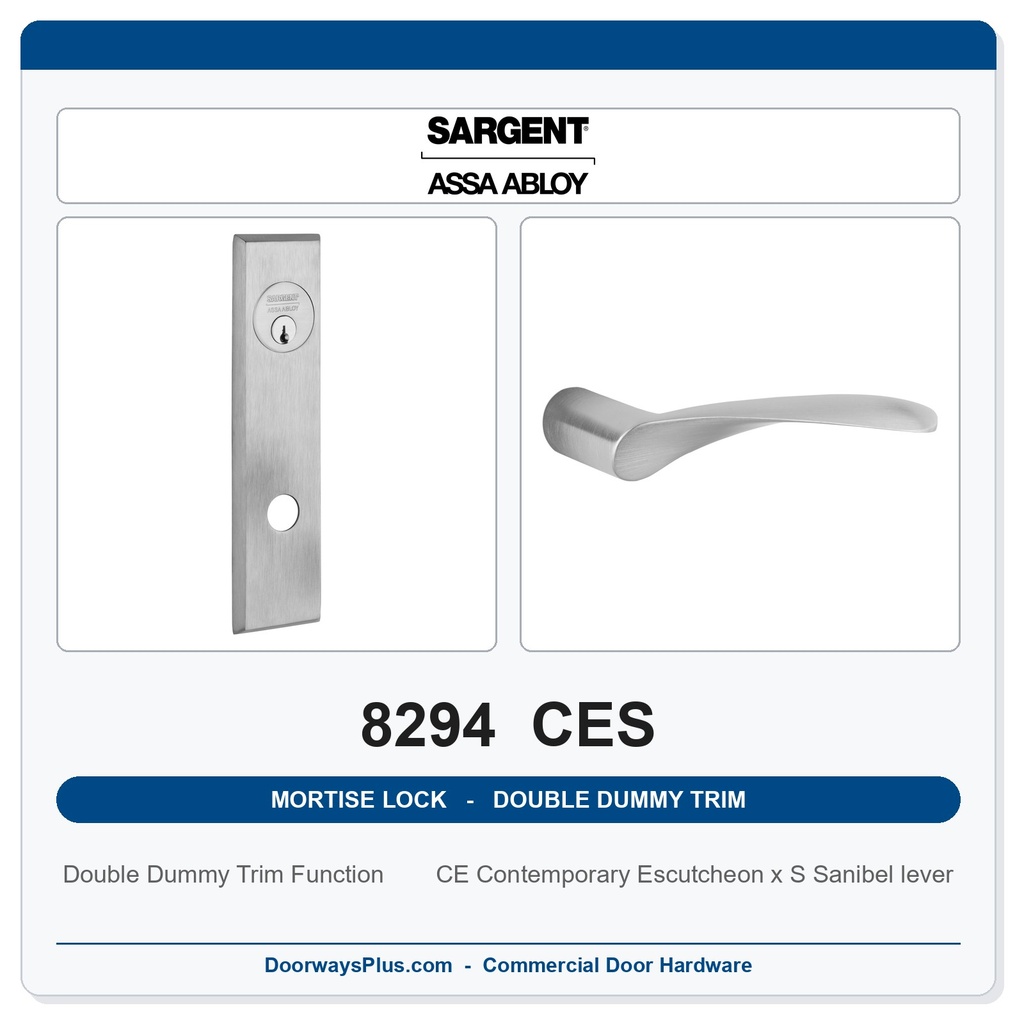 Sargent 8294 CES Trim Mortise Double Dummy Trim | Grade 1 Commercial