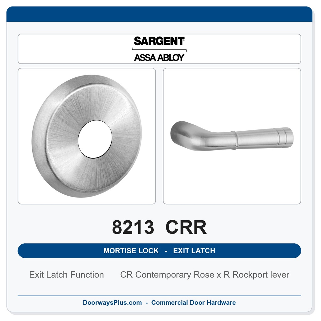 Sargent 8213 CRR Trim Exit Latch Mortise Latchset | Grade 1 Commercial