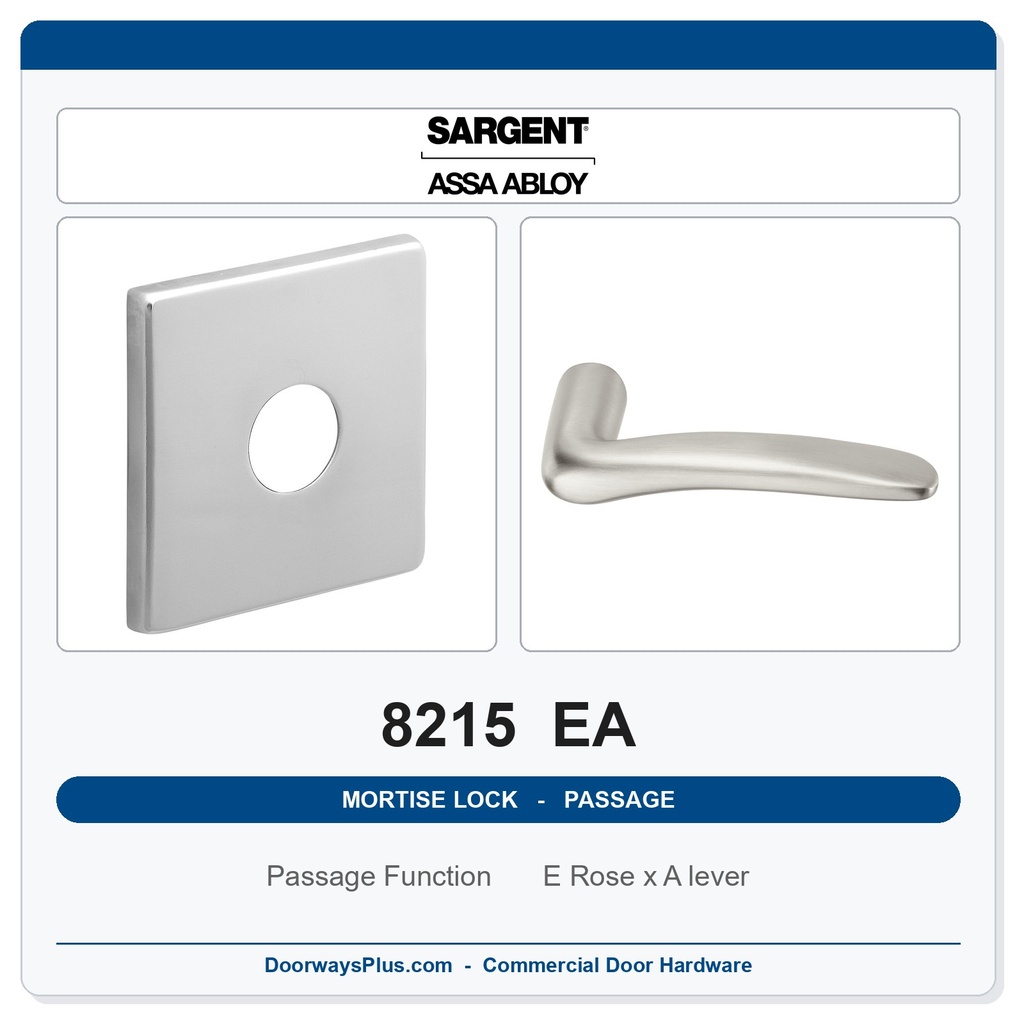 Sargent 8215 EA Trim Passage or Closet Mortise Latchset | Grade 1 Commercial