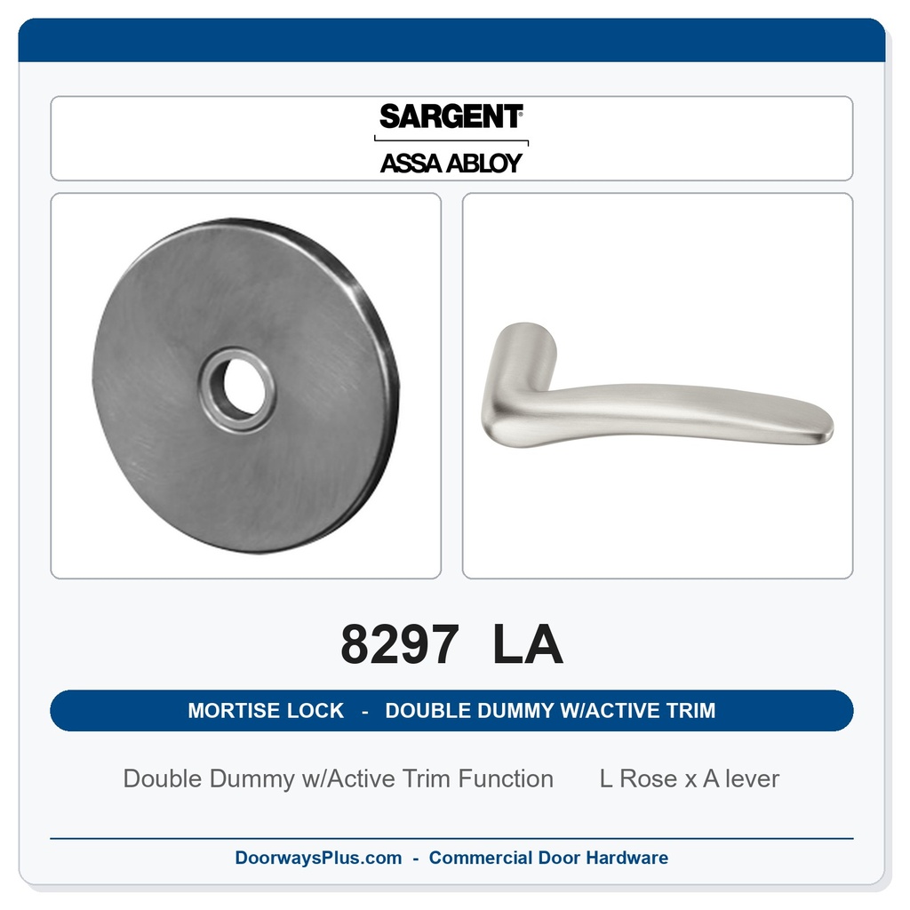 Sargent 8297 LA Trim Mortise Double Dummy w/Active Trim | Grade 1 Commercial