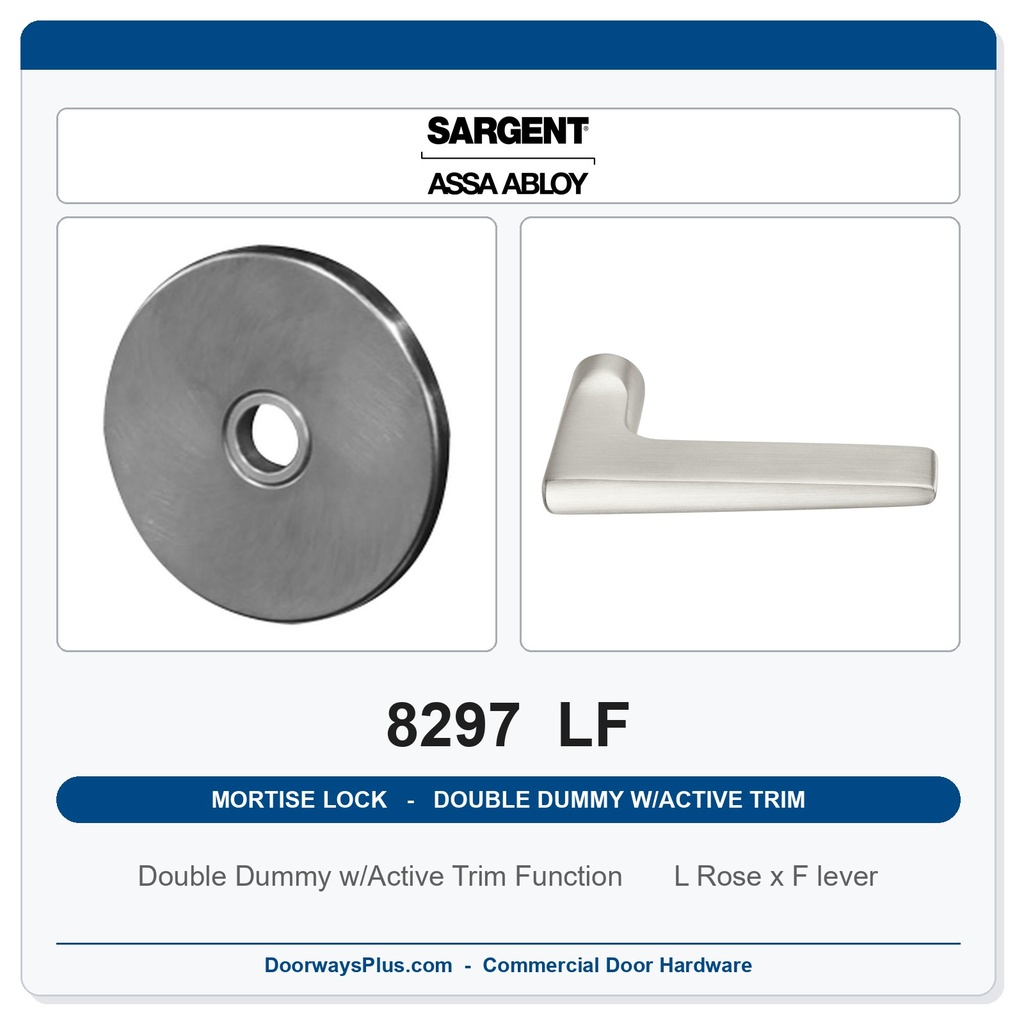 Sargent 8297 LF Trim Mortise Double Dummy w/Active Trim | Grade 1 Commercial