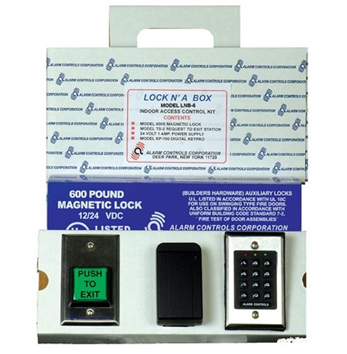 Alarm Controls LNB-6 US28 600 lb Magnetic Lock Kit with Keypad & REX