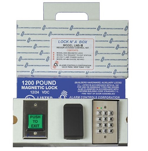 Alarm Controls LNB-12 US28 1200 lb Magnetic Lock Kit with KP-400 Keypad