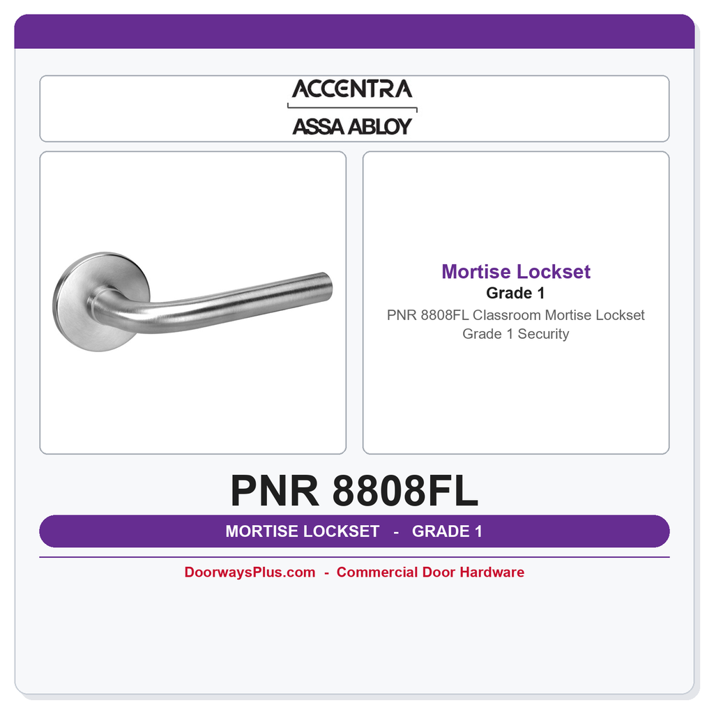 Accentra PNR 8808FL Classroom Mortise Lockset – Grade 1 Security